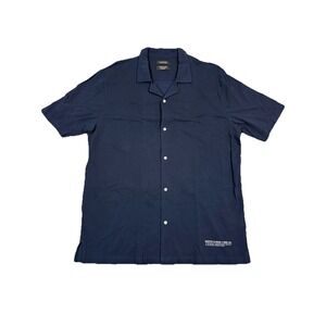 Scotch & Soda Holiday‎ Shirt Navy Short Sleeve Polo Button Down XXL 100% Cotton